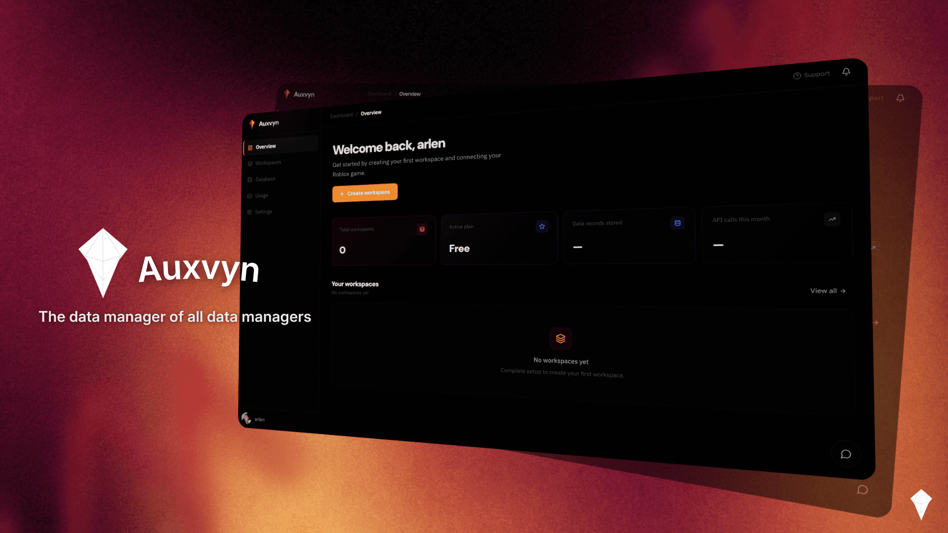 Auxvyn dashboard overview